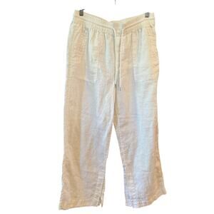 Athleta Retreat 100% Linen High Rise Wide Leg Pant – White – Size 12